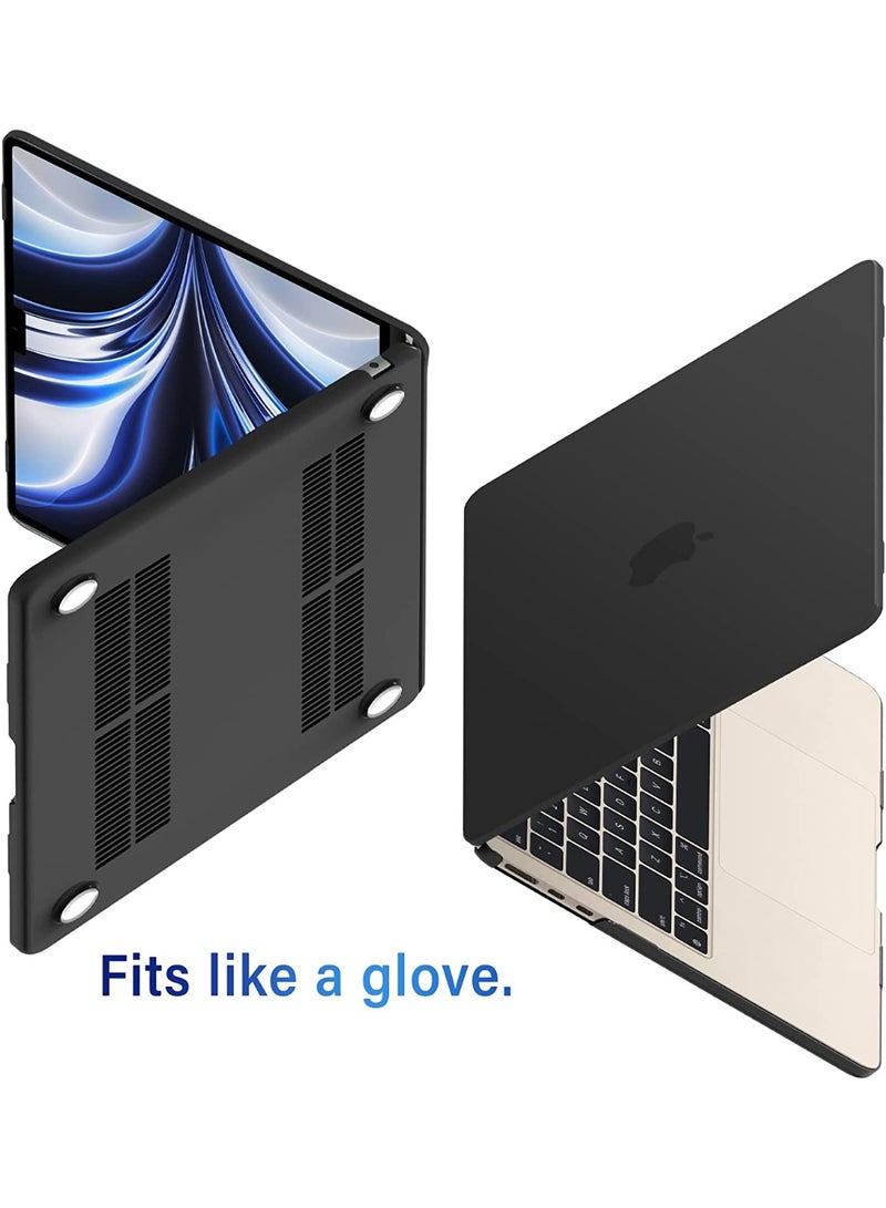 1Pack Rubberized Hard Case Compatible with MacBook Air 15 inch 2026--2023 Release M5 A3448/M4 A3241/ M3 A3114/ M2 A2941 Liquid Retina Display Touch ID, Protective Plastic Hard Shell Case Cover, Black - Image 4